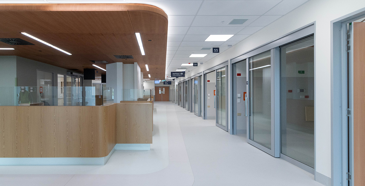 A phooto showing the reception area and rooms in the new Emergency Department at Taranaki Base Hospital